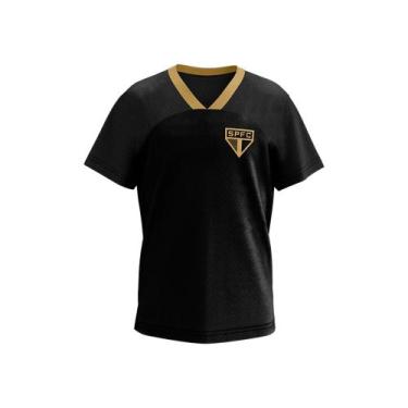 Imagem de Camisa São Paulo Princípio Gold - Infantil - Braziline, 8, Preto