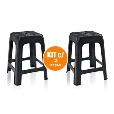 Imagem de Kit 2 Bancos Plástico Resistente Não Escorrega Suporte - Arqplast, Pre