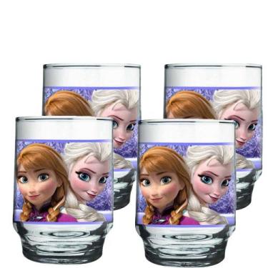 Imagem de Copo de Água Vidro Anna e Elsa Frozen Disney 260ml QE Ruvolo 4Pcs