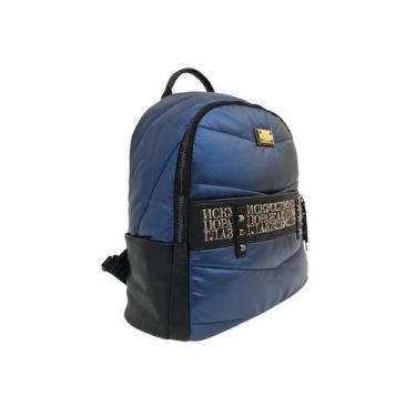Imagem de Mochila feminina casual dia a dia super macia - golden fenix, Azul, P