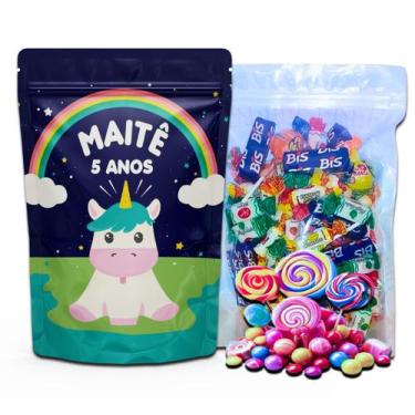 Imagem de Kit Festa Com 5 Saquinhos Em Pé 12x19cm Vários Temas - Mundo da Bina, 