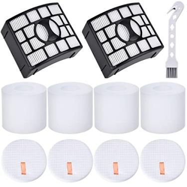 Imagem de Substituição de filtro para aspirador vertical Shark Rotator DuoClean Lift-Away NV770 NV771 UV700 ZU701 Zero-M Speed, 2 filtros HEPA, 4 filtros de espuma e feltro, compare com as peças # XFF600 e