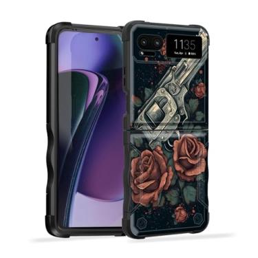 Imagem de EFGWSDER Capa para Moto Razr 40, Moto Razr 2023, [Camada dupla][Proteção contra quedas de grau militar de 3,5 m] Capa resistente à prova de choque para Motorola Moto Razr 2023/Moto Razr 40, armas e
