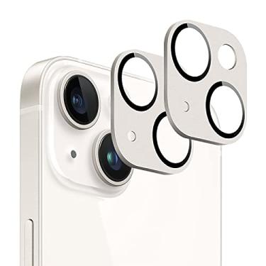 Imagem de Protetor de lente de câmera HD SaharaCase ZeroDamage FlexiGlass [pacote com 2] para Apple iPhone 14 e iPhone 14 Plus (2022) antiarranhões e antiimpressões digitais fácil instalação (StarLight)