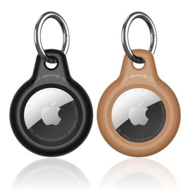Imagem de SUPFINE Suporte para AirTag, pacote com 2 capas para AirTag com chaveiro, capa para etiqueta de ar com chaveiro para Apple Tags, capa de Airtags para carteira, bagagem, gato, cachorro, animais de