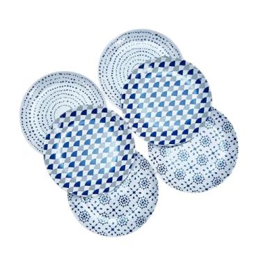 Imagem de Zayton Prato de jantar de melamina, conjunto de pratos de manteiga de plástico para pão de 28 cm, leve, à prova de estilhaçamento, resistente a lascas, trailer, resistente a quebras, para uso diário