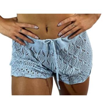 Imagem de Shorts Saída De Praia Transparente C/ Renda Feminino R01 - Fanáticos P