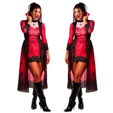 Imagem de Fantasia Vampira Adulta Feminina de Halloween Luxuosa - Fantasias Caro