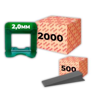 Imagem de Espaçador Nivelador Cortag 2,0 mm Eco C/ 2000 Pçs Cunhas Granel Nivelador Tradicional C/500 Pçs P/Azulejo Cerâmica Porcelanato Profissional - Verde