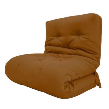 Imagem de Futon Solteiro Dobrável Oriental Confort Plus Caramelo - R9 Design Fut