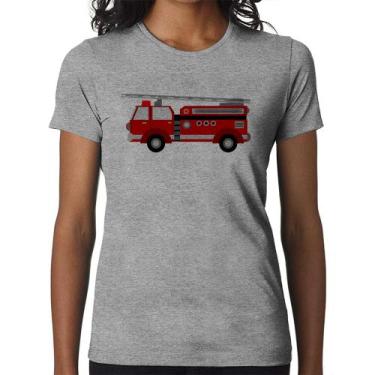 Imagem de Baby Look Caminhão de Bombeiro - Foca na Moda, Cinza, P
