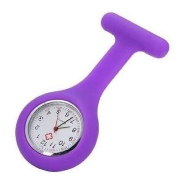 Imagem de Relógio Lapela Silicone Enfermagem - Broche,  Roxo