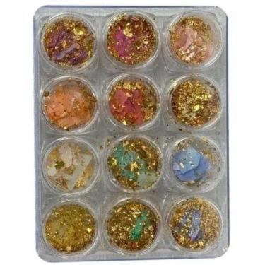 Imagem de Kit 12 Madre Peróla Com Fio De Ouro Decoração Unhas Acrigel - oem, Pra