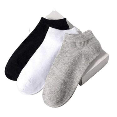 Imagem de Kit 6 Pares Meias Cano Curto - C59 - Fanáticos Por Cintas, 3 brancas 3