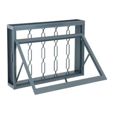 Imagem de Janela Maxim-Ar Grade Elo em Aço 60 x 60 x 8 cm 1 Folha Silenfort Sasa