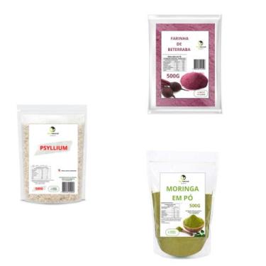 Imagem de Beterraba 500g, Moringa 500g e Psyllium 500g - Vila Natural