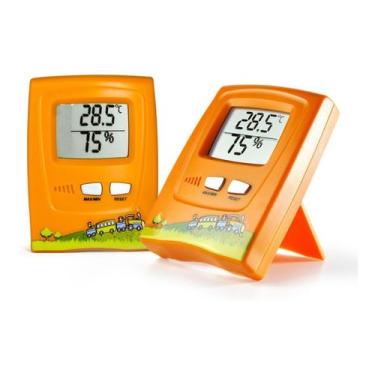 Imagem de Termo-higrometro infantil laranja -10+60c umidade 10% a 99% incoterm.