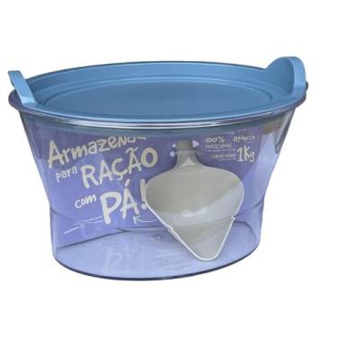 Imagem de Armazenador de Ração com Pá para cachorro gato - Capacidade 1kg - Famí