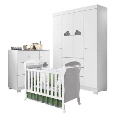Imagem de Quarto De Bebê Ane Com Berço Americano Danny Branco Brilho - Phoenix B