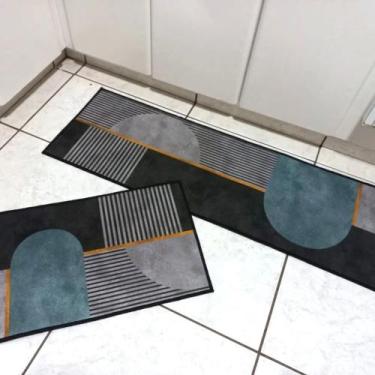 Imagem de Jogo De Tapete Passadeira Belga Cozinha Antiderrapante 2 Pcs - Enxovai