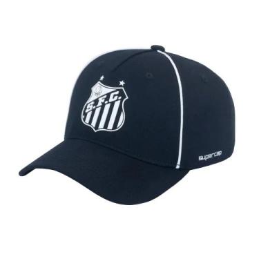 Imagem de Boné Santos Infantil SuperCap Aba Curva Símbolo Oficial, Único, Preto
