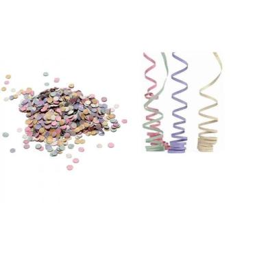 Imagem de Kit Festa Carnaval 2 saco2 de Confete 120g + 50 metros de Serpentina -