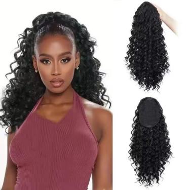 Imagem de Aplique Rabo De Cavalo Telinha Cacheado Curto 45cm Premium - GM HAIR, 