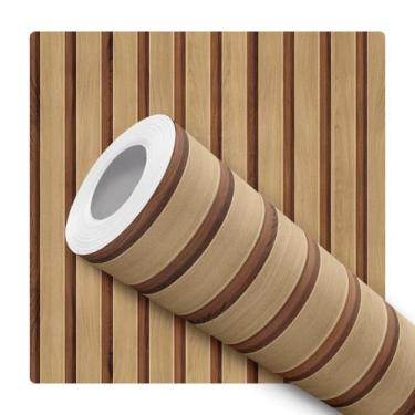 Imagem de Papel de Parede Adesivo Painel Ripa de Madeira Clara Vertical Moderno 