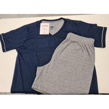 Imagem de Pijama Masculino Curto Adulto Lupo 28000 Shorts Algodão., G, Marinho