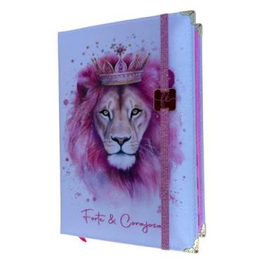 Imagem de Bíblia Ntlh Leao Forte e corajosa + Elástico rosa Capa Dura Acolchoada