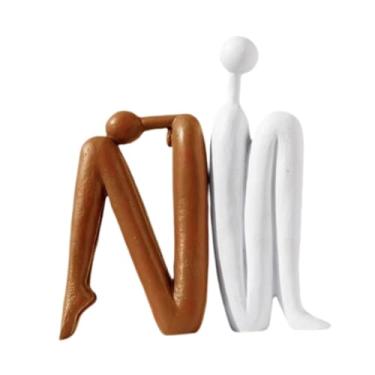 Imagem de Ｂｅｓｇａ Estantes decorativas para livros, 1 par de ornamentos decorativos criativos, modernas, abstratas, para armário, prateleira, sala de estar, mesa