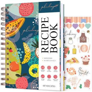 Imagem de PLANBERRY Recipe Book – Blank Hardcover Cookbook to Write In Your Own Recipes – Empty Cook Book Journal to Fill In – Blank Family Recipe Notebook – 60 Recipes, 6.3”x8.4” (Fresh Multifruit)