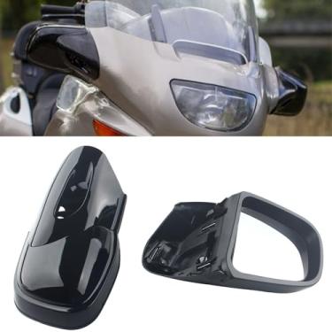 Imagem de FINMOKAL 1 par de espelhos retrovisores laterais pretos para motocicletas compatíveis com BMW K1200 K1200LT K1200M 1200 1999-2008