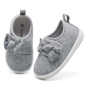 Imagem de MORENDL Sapatos Para Bebês, Meias De Caminhada, Antiderrapantes, Respiráveis, Tênis Para Meninos E Meninas, Tênis Infantil, Cinza, 12 A 15 Meses