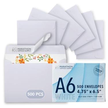 Imagem de Envelopes de convite MOS A6 – 12 x 16 cm Envelopes de correspondência brancos autoselados (500 unidades) – 120 g/m2/14,5 kg – Envelopes de cartão de presente, envelopes de negócios, envelopes de