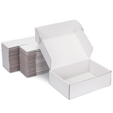 Imagem de Yidomto Conjunto de 25 Caixas de Remessa de 10x8x3", Caixas de Papelão Ondulado Branco- para Suprimentos de Embalagem de Pequenas Empresas, Caixas de Embalagem, Caixas de Presente e Caixas de Correio