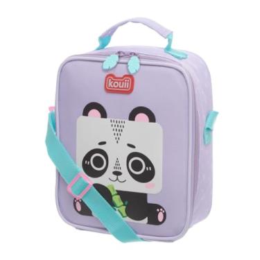 Imagem de Lancheira Térmica Alça Transversal Infantil Bolsa Escolar (Lilas Panda Pandi)