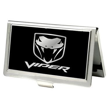 Imagem de Buckle-Down Porta-cartão de visita - logotipo Dodge Viper preto/prata - pequeno