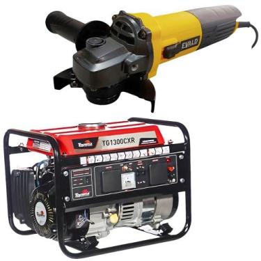 Imagem de Gerador à Gasolina 1,25 Kva Bivolt TG1300CXR e Esmerilhadeira Angular 