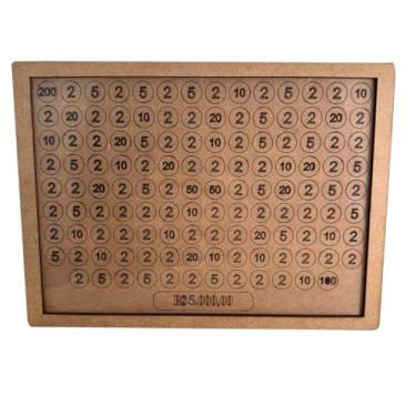 Imagem de 1 Cofre Guarde Dinheiro Woodbox Criativo Decorativo Realize Seus Sonhos Método Japonês Prático e Fácil Para Fazer 5 Mil Reais - Cofre Madeira, Cofrinho. (Marrom Claro)