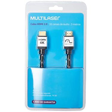 Imagem de Cabo Hdmi 2.0 4K Nylon 3M Multilaser WI296, Preto