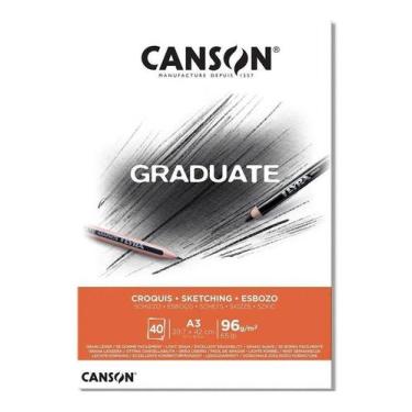 Imagem de Bloco Para Desenho Branco Graduate Croquis 96g A3 40 Folhas Canson - C