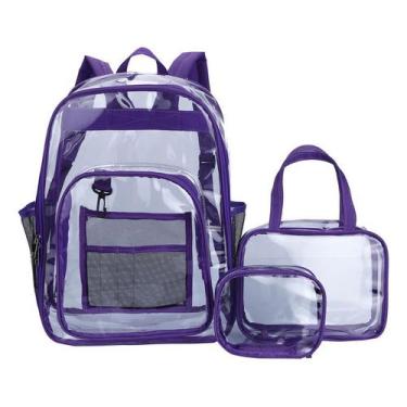 Imagem de Mochila de PVC transparente à prova d'água para laptop de 15,6 polegad