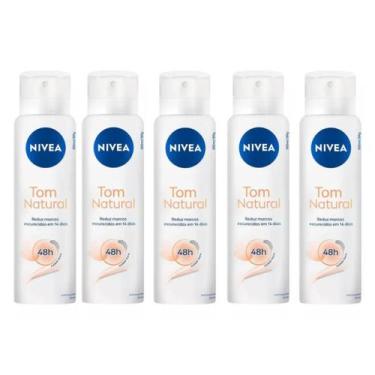 Imagem de Kit 5 Antitranspirante em Aerossol Nivea Tom Natural 150 Ml