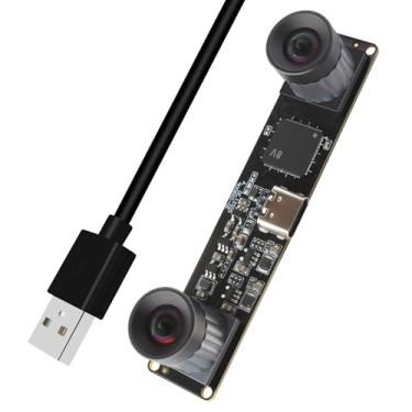 Imagem de IFWATER Câmera USB de alta velocidade 210fps com obturador global 800p sincronização lente dupla monocromática B/W câmera Plug and Play para impressão 3D PC Lightburn QR Code Scanning VR e