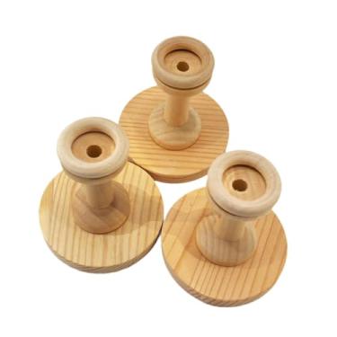 Imagem de kowaku 3 peças exibir bola de golfe stand rack de esfera decorativa de madeira hoder para tênis ovos decorativos de beisebol softball exibindo