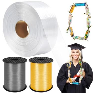 Imagem de KVCSYAW Candy Lei Poly Tubing, 2 Polegadas X 1000 Pés Transparente Candy Lei Making Kit Com 2 Rolos De Fita De 500 Jardas, Tubo De Polietileno Transparente Para Remessa Para Embalagem De Guirlandas