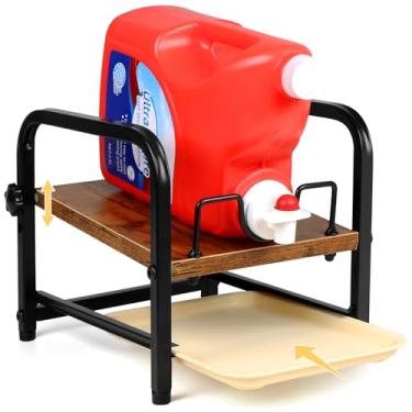 Imagem de Suporte de detergente para roupas e dispensador de sabão em pó – Organizador de detergente líquido para roupas com bandeja coletora e placa inclinável ajustável, para organização e armazenamento de