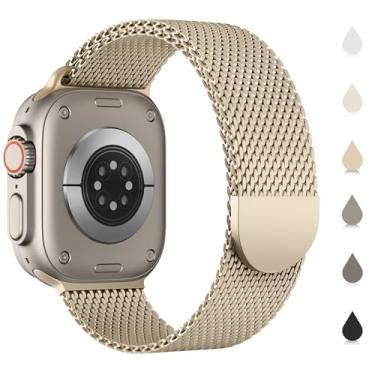 Imagem de Sunnywoo Pulseiras de malha milanesa compatível com Apple Watch séries 10, 9, 8, 7, 6, SE, 5, 4, 3, 2 e 1 de 42 mm, 44 mm, 45 mm, 46 mm, 49 mm, 38 mm, 40 mm e 41 mm