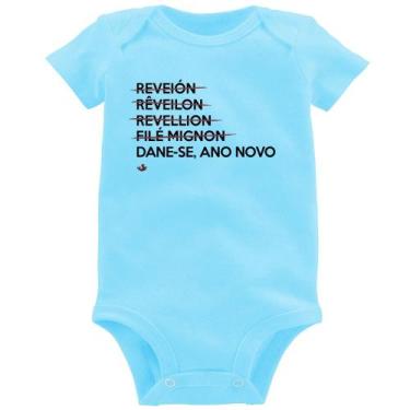 Imagem de Body Bebê Dane-se, ano novo - Foca na Moda, Azul bebê, G